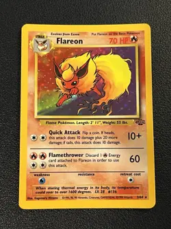 Pokemon Jungle Set Unlimited Flareon 3/64 Holo Rare NM-LP - Image 1