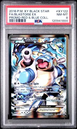 2016 POKEMON XY BLACK STAR PROMO RED & BLUE COLL FULL ART/BLASTOISE EX PSA 8 - Image 1