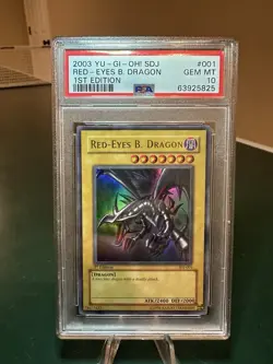 2003 YuGiOh Red-Eyes B. Dragon 1st Edition SDJ-001 PSA 10 GEM MINT LOW POP - Image 1
