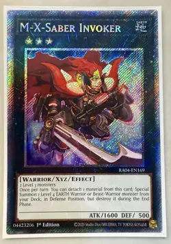 M-X-Saber Invoker 1st Edition Platinum Secret Rare RA04-EN169 Yu-Gi-Oh! - Image 1