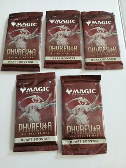 Magic The Gathering MTG Phyrexia All Will Be One Draft Booster Pack Lot Of 5 - Image 1