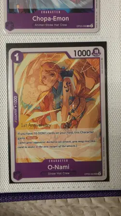 One Piece Tcg 1st And 2nd Anniversary Stamped Cards Nami Chopper And Brook - Image 1