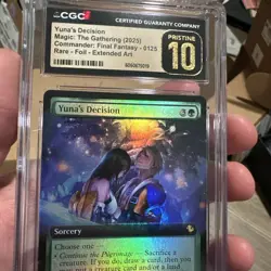 MTG Final Fantasy Yuna's Decision #125 *FOIL* Extended Art Pop 1 CGC Pristine 10 - Image 1