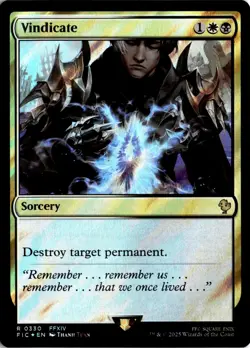 MTG Commander: FINAL FANTASY Surge Foil Vindicate R 330 NM Pack Fresh ActualScan - Image 1