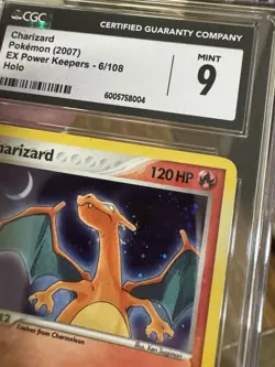 CGC 9 CHARIZARD 6 EX POWER KEEPERS HOLO MINT POKEMON HALO SWIRL - Image 3