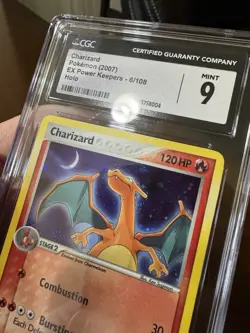 CGC 9 CHARIZARD 6 EX POWER KEEPERS HOLO MINT POKEMON HALO SWIRL - Image 5
