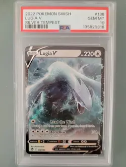 2022 POKEMON SWORD & SHIELD SILVER TEMPEST #138 LUGIA V PSA 10 - Image 1