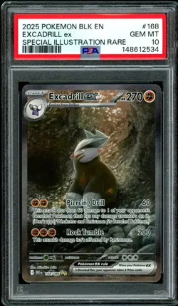 PSA 10 EXCADRILL EX 168/086 SPECIAL ILLUSTRATION RARE BLACK BOLT POKEMON - Image 1