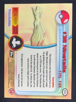 Ninetails 38 Black Logo Foil TV Animation Edition 1999 Topps Pokemon Holo - Image 4