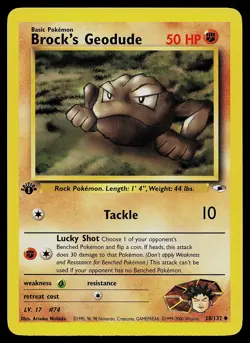 Pokemon Card - Brock's Geodude Gym Heroes 38/132 Uncommon 1st Edition - Image 1