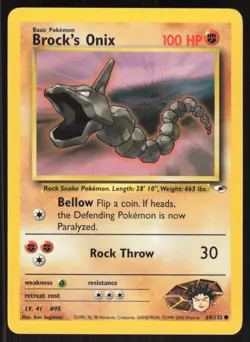 Pokemon TCG Gym Heroes #069/132 Brock's Onix (69) LP - Image 1