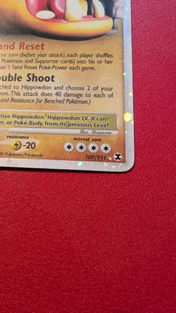 Pokemon Hippowdon LV.X Ultra Rare Holo Rising Rivals 107/111 130 HP Level Up - Image 4