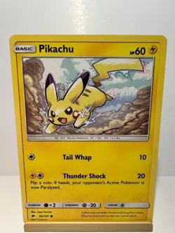 Pikachu 40/147 Common Burning Shadows Pokemon Lightly Played - Image 1