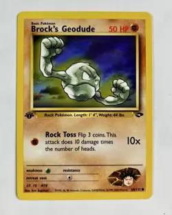 Brock's Geodude 2000 Pokemon Gym Challenge 1st Edition #68/132 * Light Play - Image 1