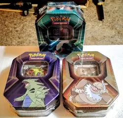 NEW Pokemon TCG Lot of 3 New Sealed Collectors Tins Slaking Tyranitar Darkrai - Image 1