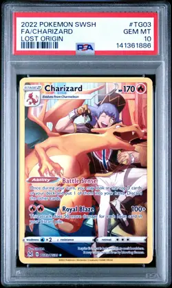 Pokemon PSA 10 Charizard Full Art TG03/TG30 Lost Origin Trainer Gallery Holo - Image 1