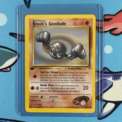 Brock's Geodude 66/132 Pokemon Gym Heroes 1st Edition LP + - Image 1