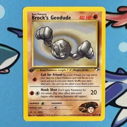 Brock's Geodude 66/132 Pokemon Gym Heroes 1st Edition LP + - Image 3