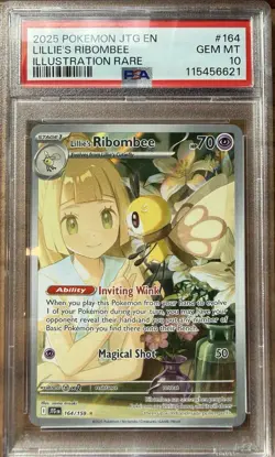 Pokemon TCG Lillie's Ribombee 164/159 Journey Together Illustration Rare PSA 10… - Image 1