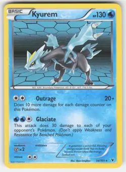 Kyurem 34/101 Holo Rare Noble Victories Pokemon NM - Image 1