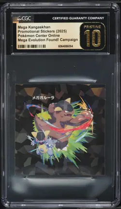 2025 Pokemon Japanese Promo Sticker Mega Evolution Found! Mega Kangaskhan CGC 10 - Image 1