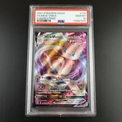 PSA 10 Mew Vmax 114/264 Pokemon Fusion Strike Holo Full Art Graded Card - Image 1