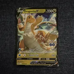 Pokemon Dragonite V SWSH235 Pokemon GO Promo Black Star Holo English 230 HP Card - Image 1