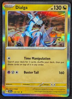 Dialga 2024 Surging Sparks Holo Rare Pokemon Card 135/191 (NM) - Image 1