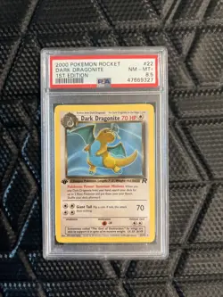 2000 Pokemon 1st Edition Team Rocket DARK DRAGONITE 22/82 Non-Holo Card PSA 8.5 - Image 1