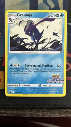 Pokemon TCG Cards Greninja SWSH305 Illustration Contest 2022 Black Star Promo NM - Image 1