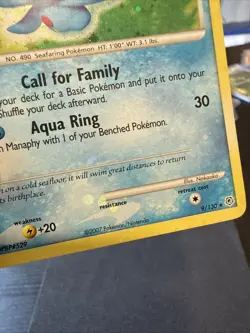 Manaphy 9/130 HOLO BLEED Diamond and Pearl DOUBLE SWIRL! Pokemon Card PSA NM LP - Image 5