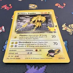 Rockets Zapdos 15/132 Celebrations Classic Collection NM Mint Pokemon TCG Card - Image 3