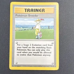 Pokemon Breeder Base Set Rare Regular Trainer Unlimited English 76/102 1999 Card - Image 1
