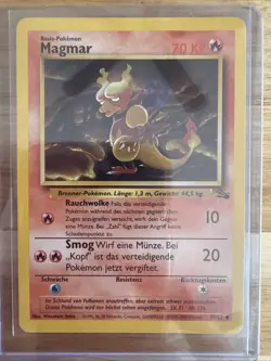 Pokemon Magmar 39/62 Fossil Regular GERMAN Uncommon Pokemon Card Vintage LP+ Vtg - Image 1