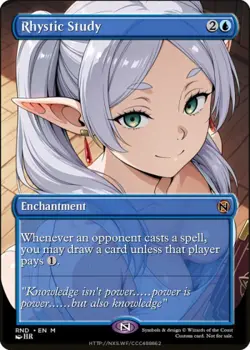 Rhystic Study (Magic: The Gathering) Frieren Edition *Surge Foil* - Image 1