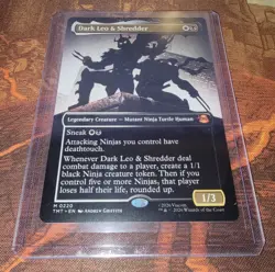 Dark Leo & Shredder Borderless Non-Foil Teenage Mutant Ninja Turtles MTG - Image 1