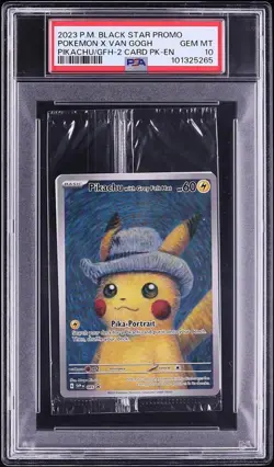 2023 Pokemon SV Black Star Promo Van Gogh Pikachu With Grey Felt Hat #85 PSA 10 - Image 1