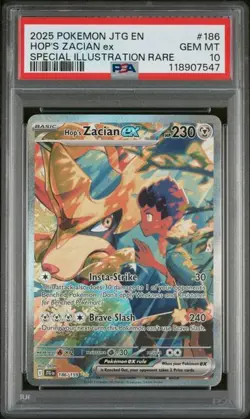 2025 Pokemon Journey Together SIR Hop's Zacian Ex #186 PSA 10 - Image 1