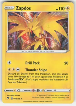Zapdos 048/185 Holo Rare Vivid Voltage Pokemon NM - Image 1