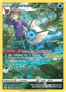 Vaporeon TG02/TG30 Holo Brilliant Stars Trainer Gallery Pokemon NM/M - Image 1