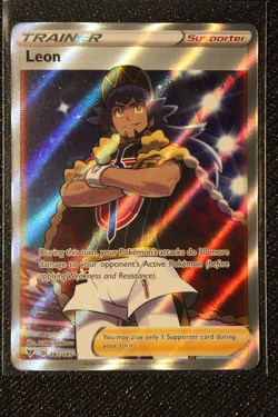 Pokemon TCG Leon (Full Art) 182/185 Swsh04: Vivid Voltage Holo Near Mint - Image 1