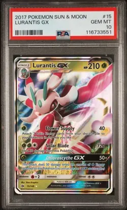 2017 Pokemon Sun and Moon Lurantis Gx #15 PSA 10 - Image 1