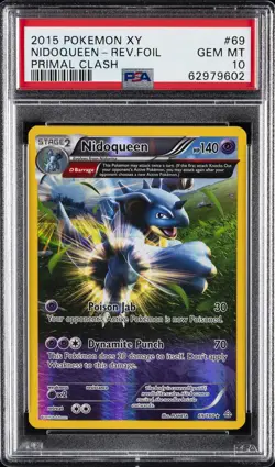 2015 POKEMON XY PRIMAL CLASH #69 NIDOQUEEN-REVERSE FOIL PSA 10 - Image 1