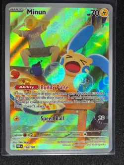 Minun 194/182 (Illustration Rare) Paradox Rift Lightly Played Pokemon TCG - Image 1
