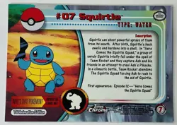 2000 Pokemon Topps Chrome: Squirtle #07 - NM - Image 2