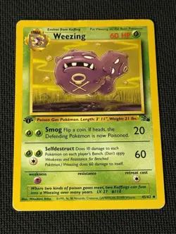 Weezing 45/62 - 1st Edition - Pokemon Fossil - Image 1