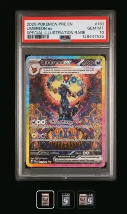 2025 Pokemon PRE Prismatic Evolutions Umbreon EX #161/131 SIR PSA 10 GEM MINT - Image 1