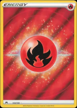 Pokemon - Fire Energy (Texture Full Art) #153/159 - Crown Zenith Holo - Image 1