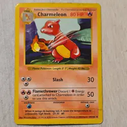 Pokemon TCG Charmeleon 24/102 Base Set Shadowless Uncommon Regular 1999 - Image 1