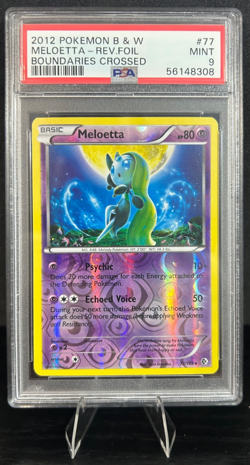 2012 POKEMON B&W BOUNDARIES CROSSED 77/149 MELOETTA REVERSE FOIL PSA 9 - Image 1